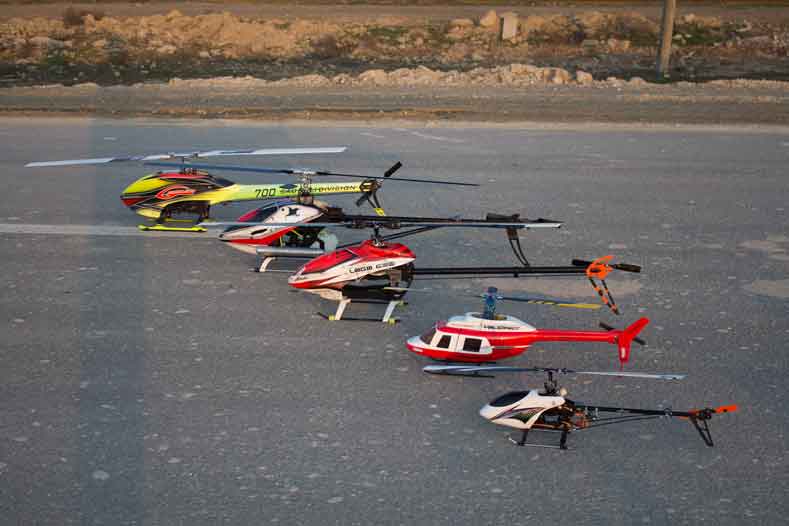 uçuşa hazır helikopterlər
